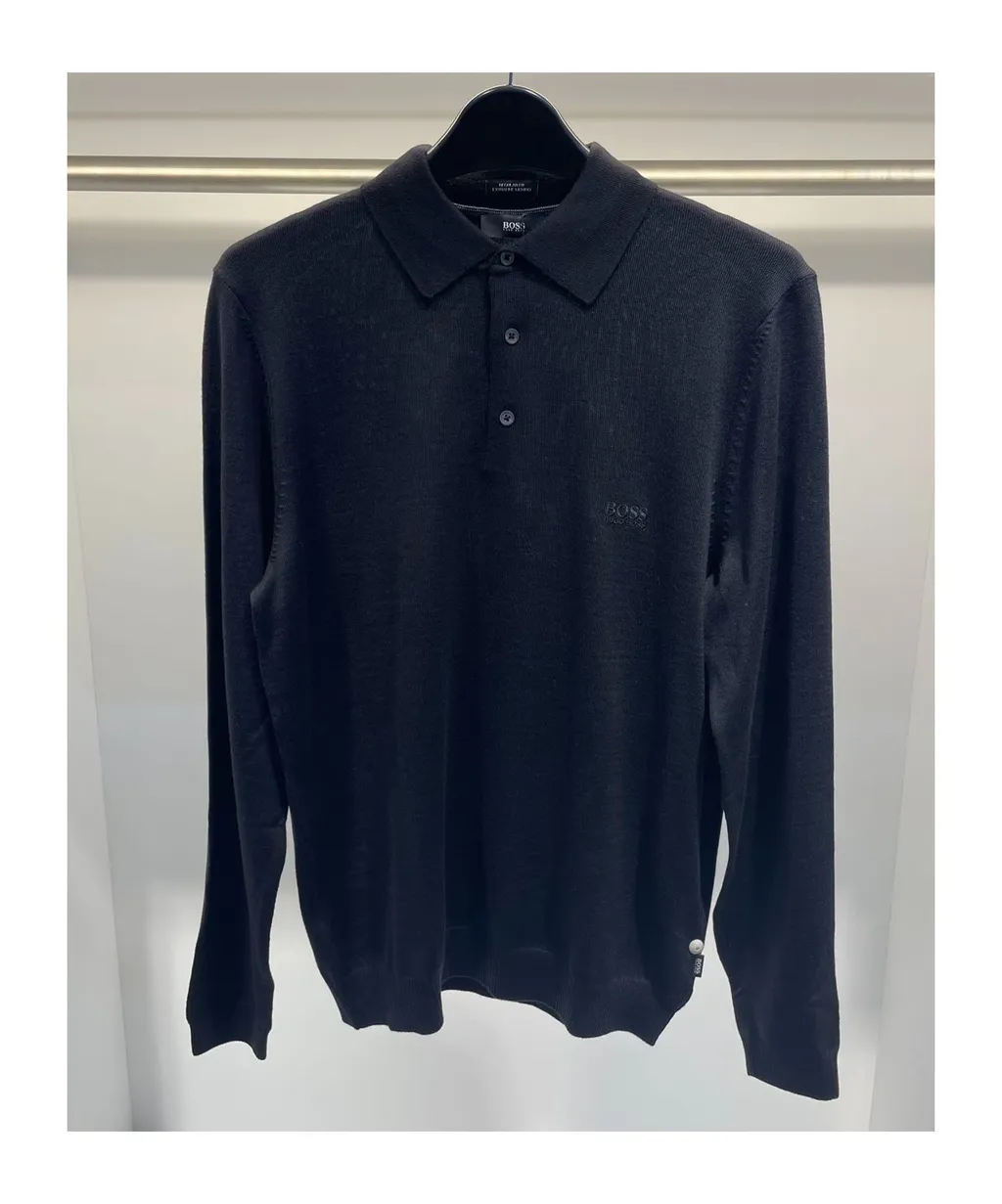 Buckle Long-Sleeved Polo Shirt