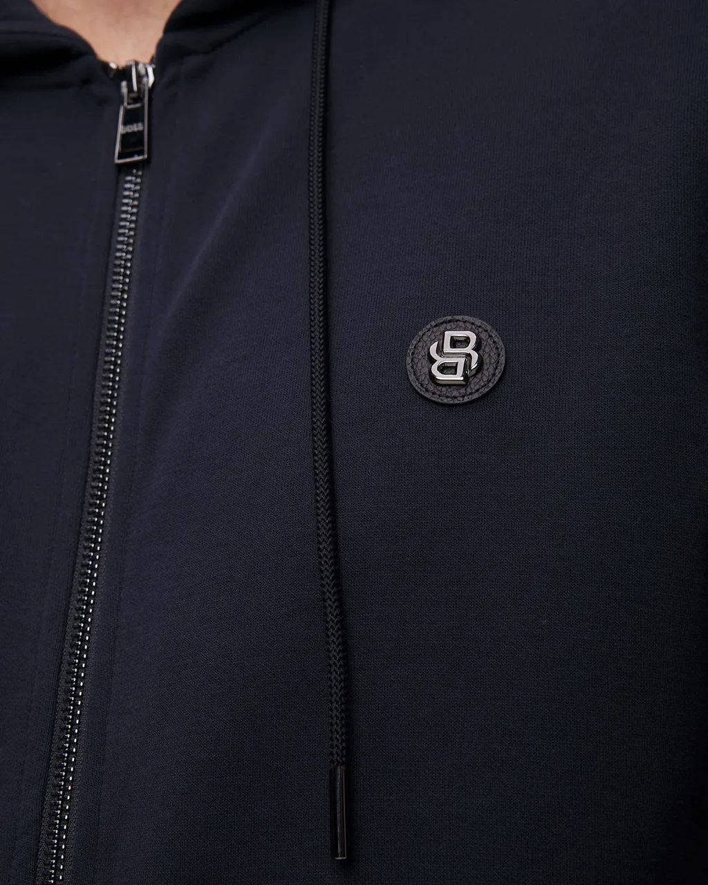 Logo Patch Zipped Hoodie