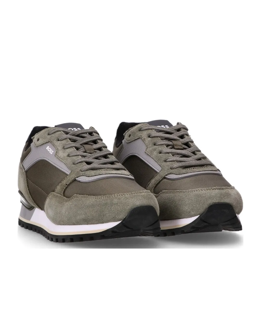 Suede-Trimmed Mesh Sneakers