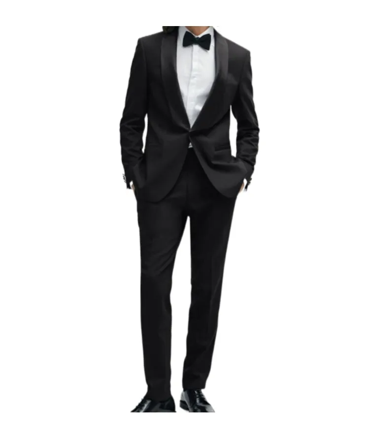 Long-Sleeved Suit Coat Slim Trousers