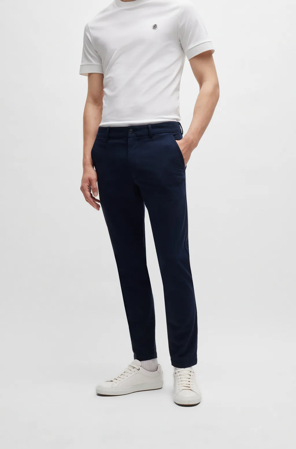 Mid-Rise Slim-Fit Trousers