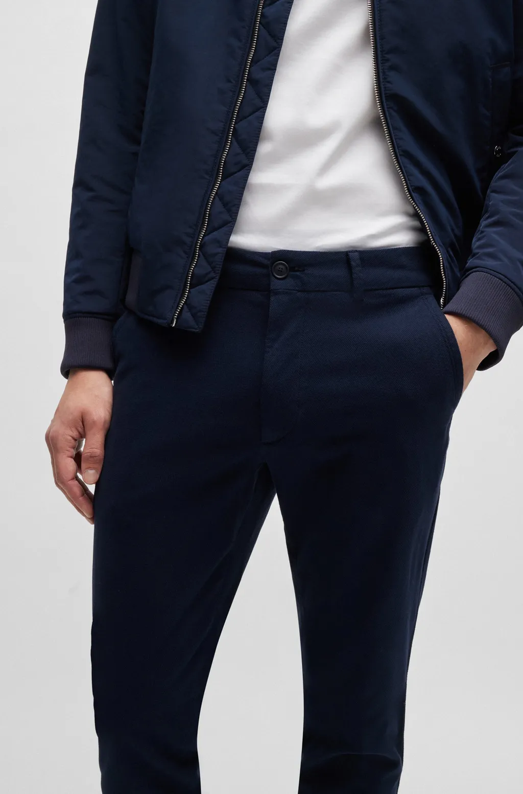 Mid-Rise Slim-Fit Trousers