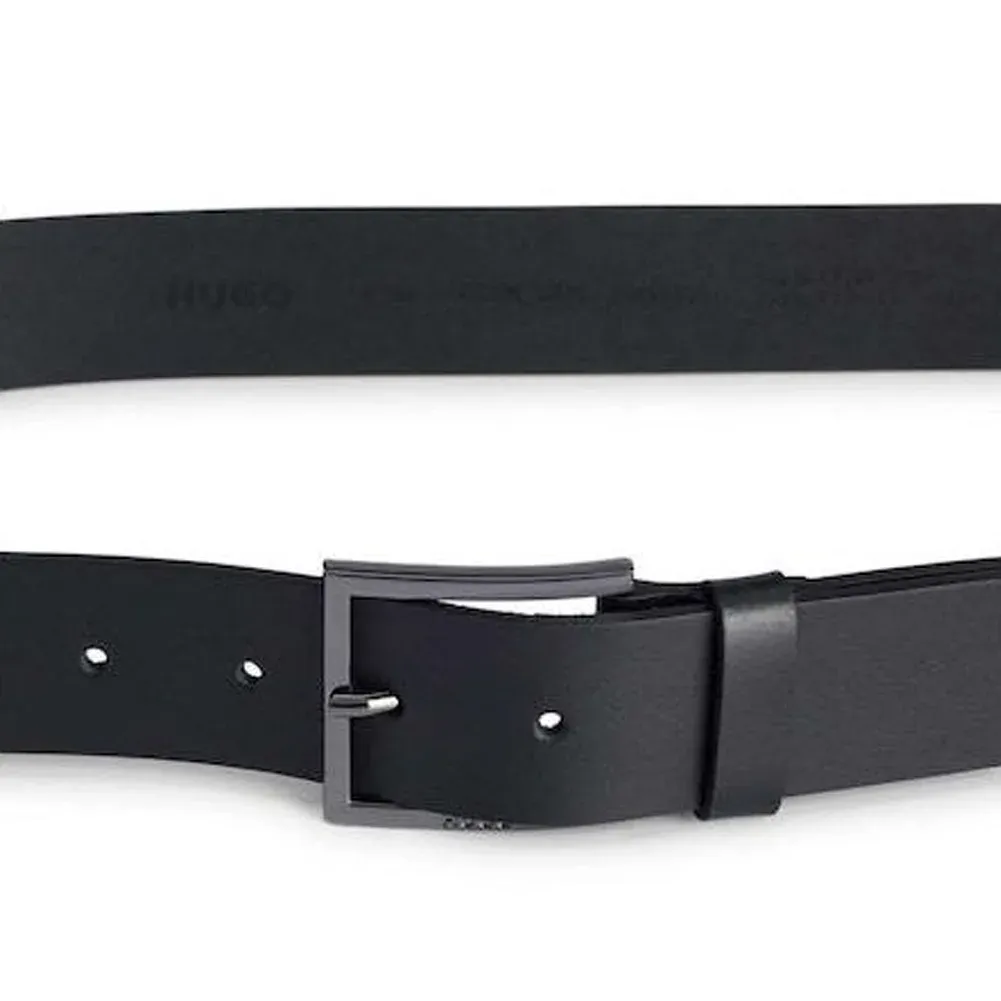 Logo-Engraved Leather Belt