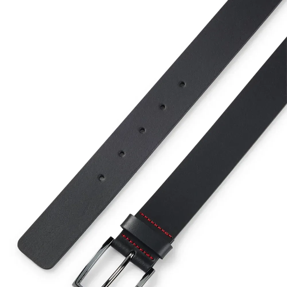 Logo-Engraved Leather Belt