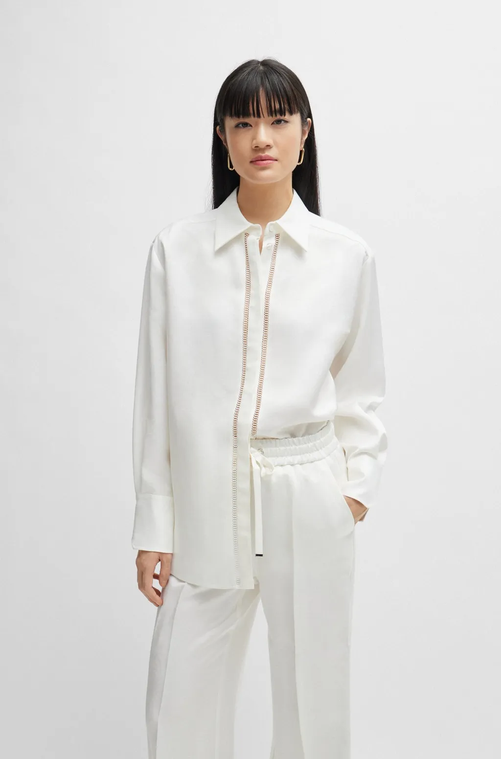 Long-Sleeve Collared Shirt