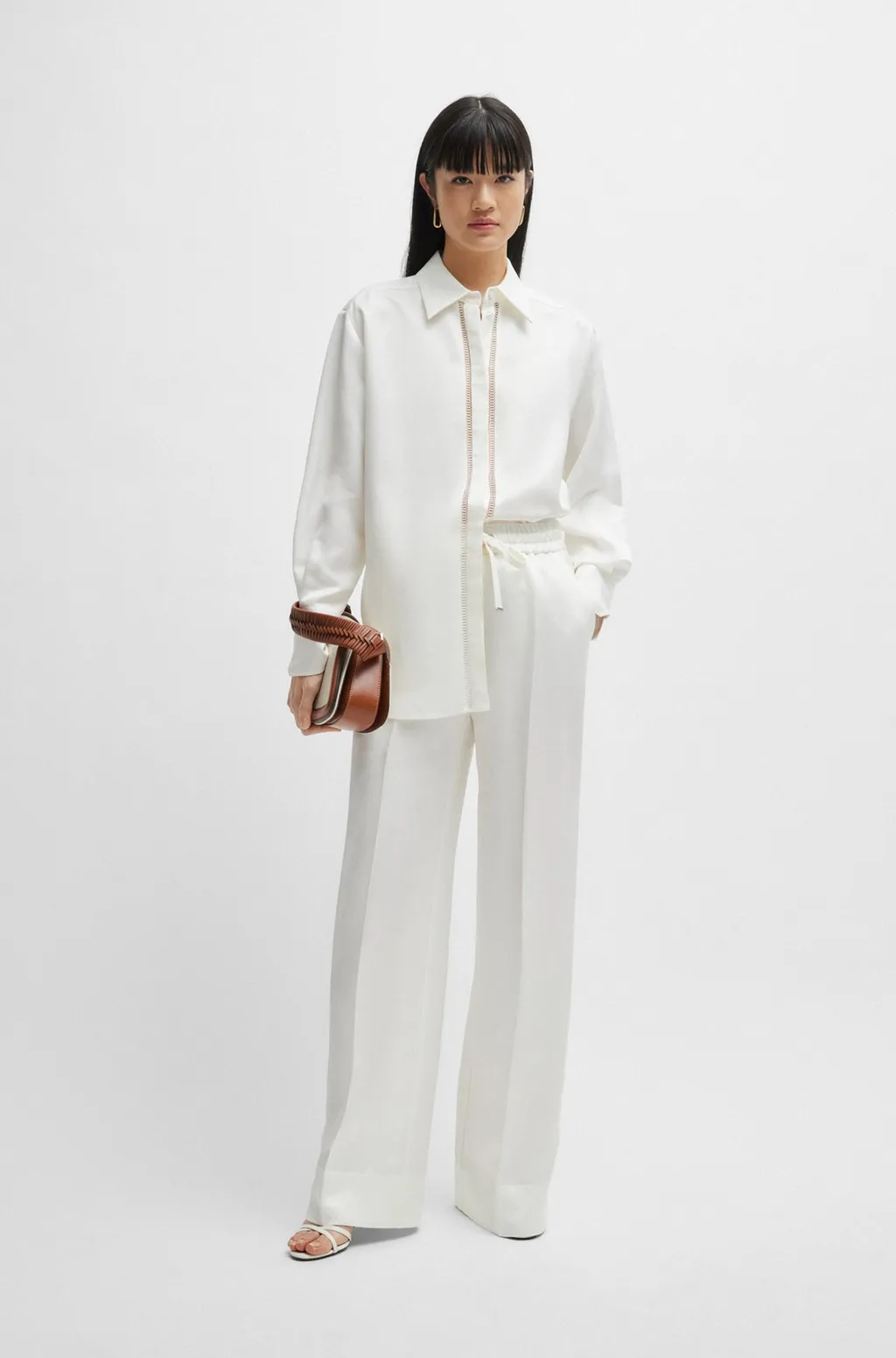 Long-Sleeve Collared Shirt