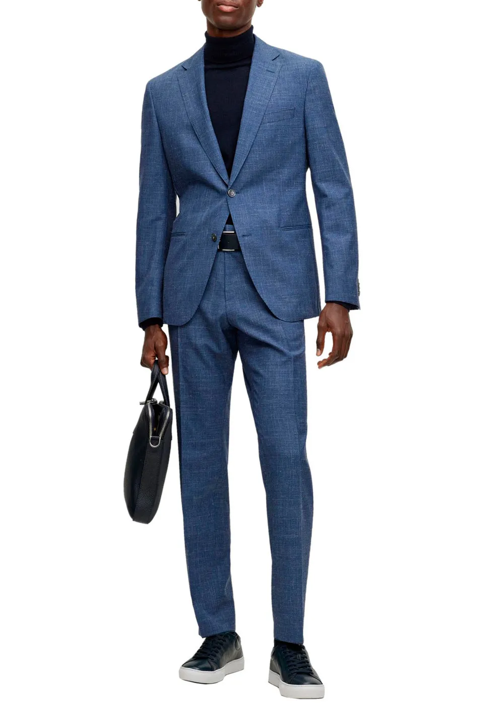 Long-Sleeved Coat, Belt Loop Pants, Suit Set