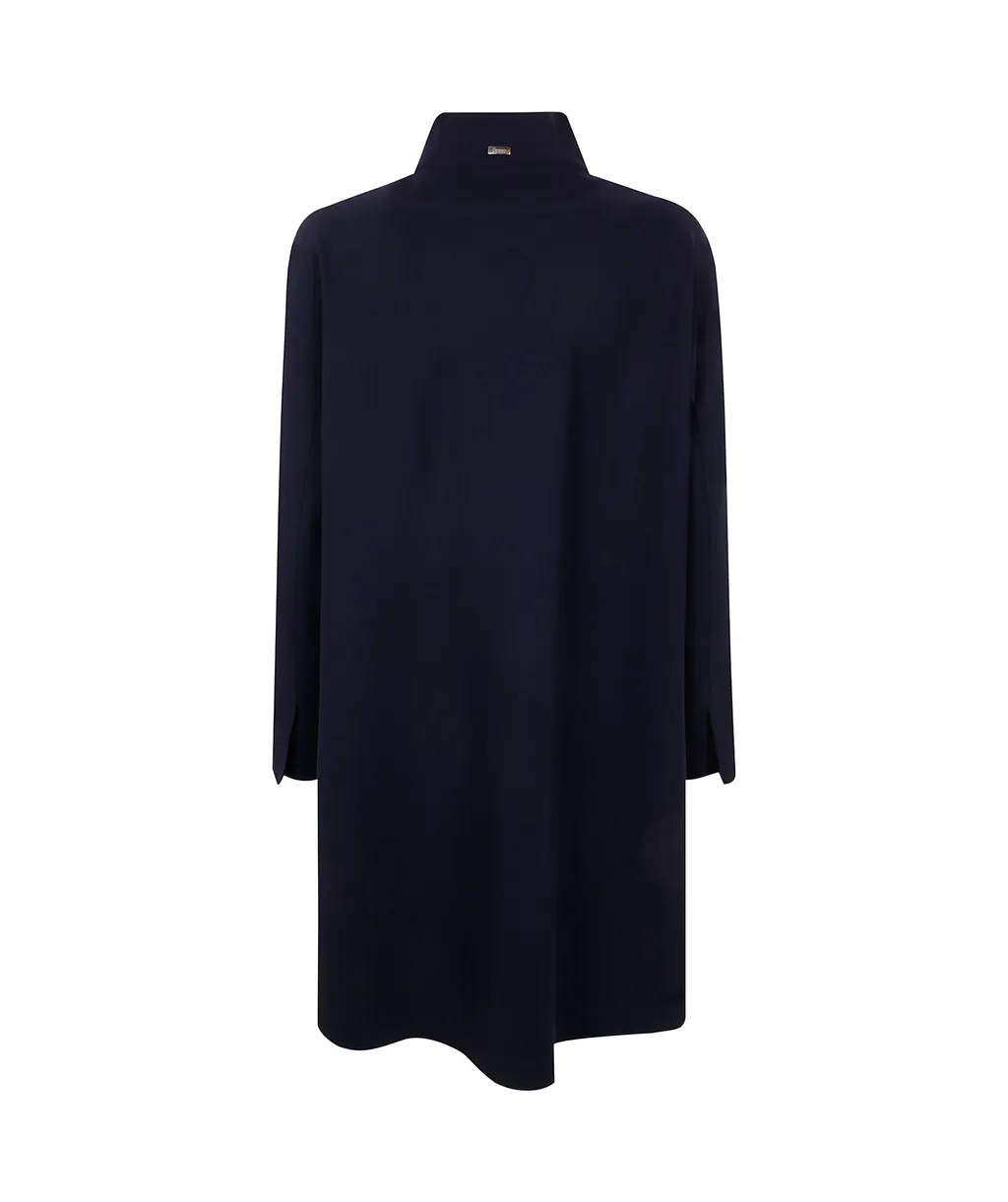 Band-Collar Buttoned Coat