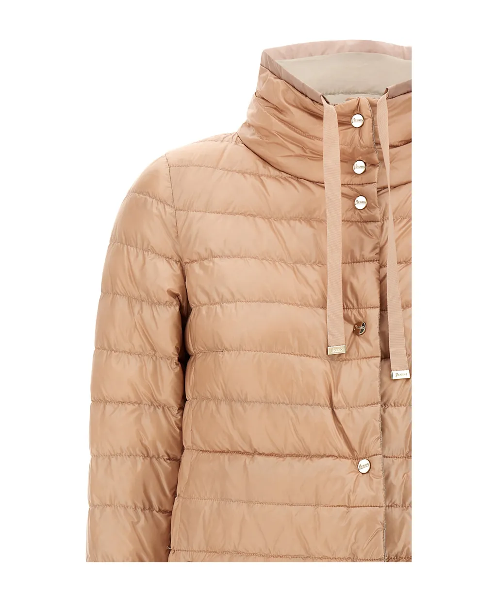 Quilted High-Neck Reversible Coat