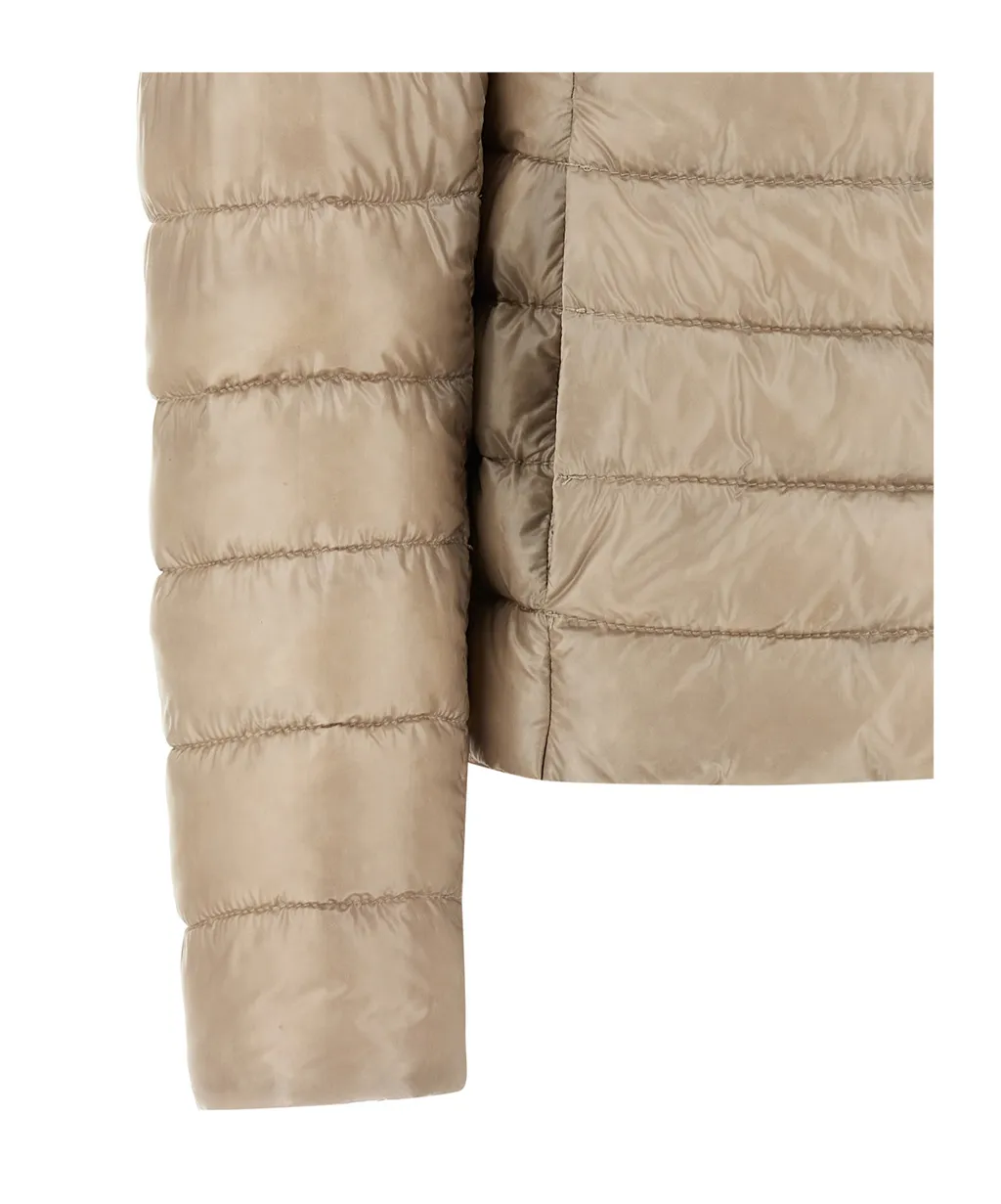 Quilted High-Neck Reversible Coat