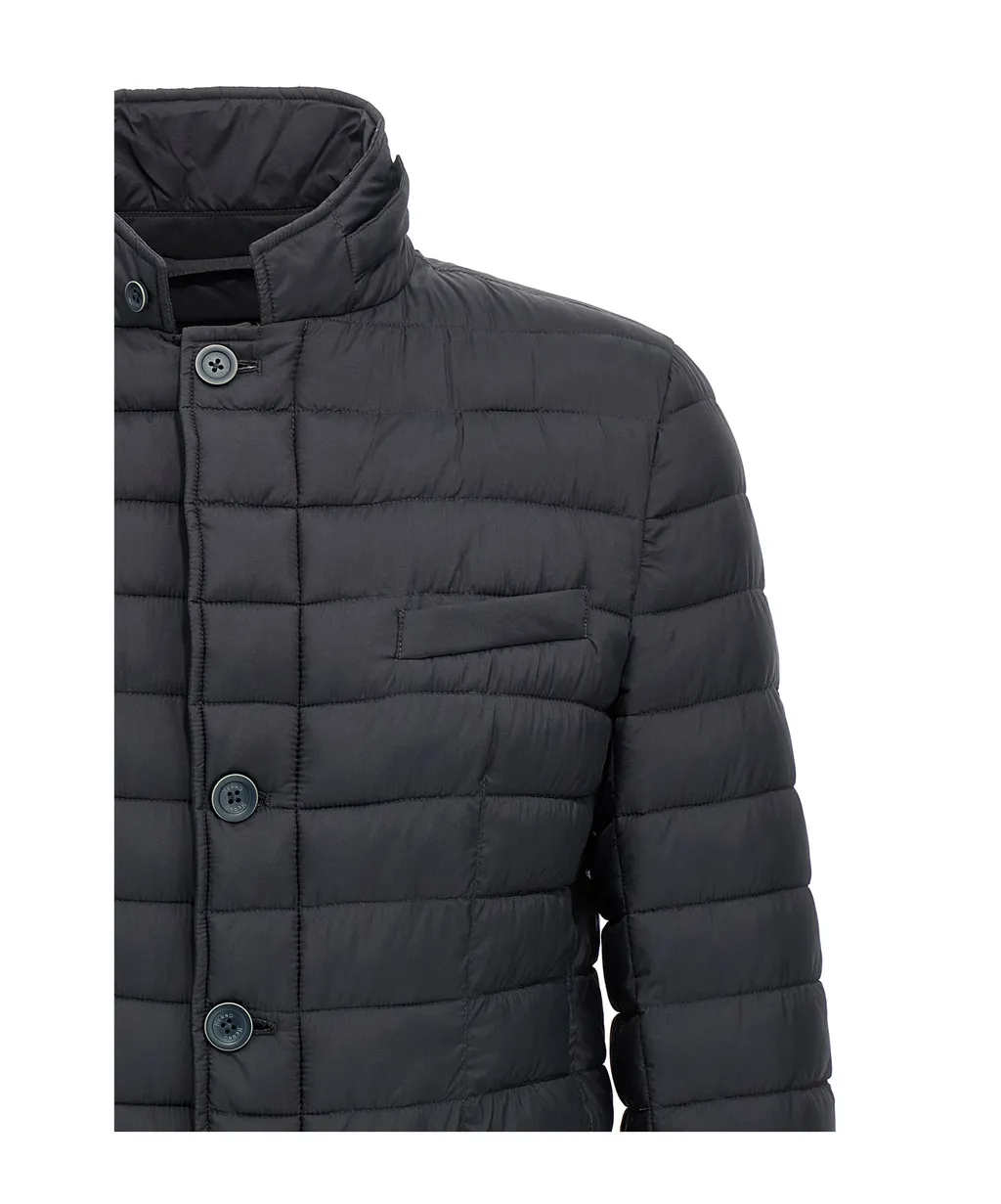 Button Fastened Quilted Down Jacket