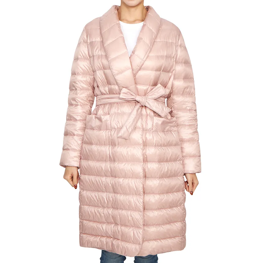 V-Neck Long-Sleeved Down Jacket