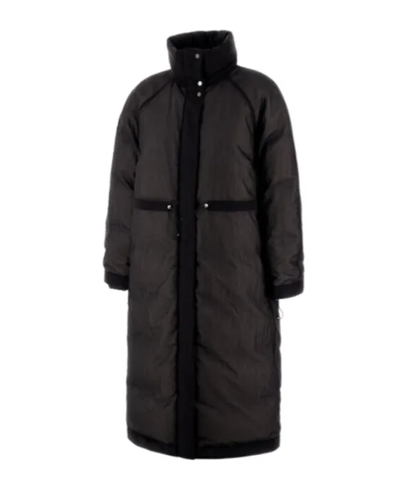 High-Neck Quilted Coat