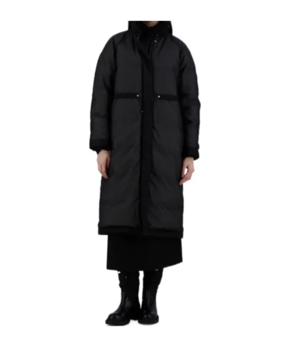 High-Neck Quilted Coat