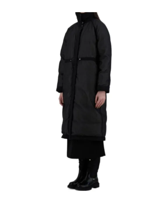 High-Neck Quilted Coat