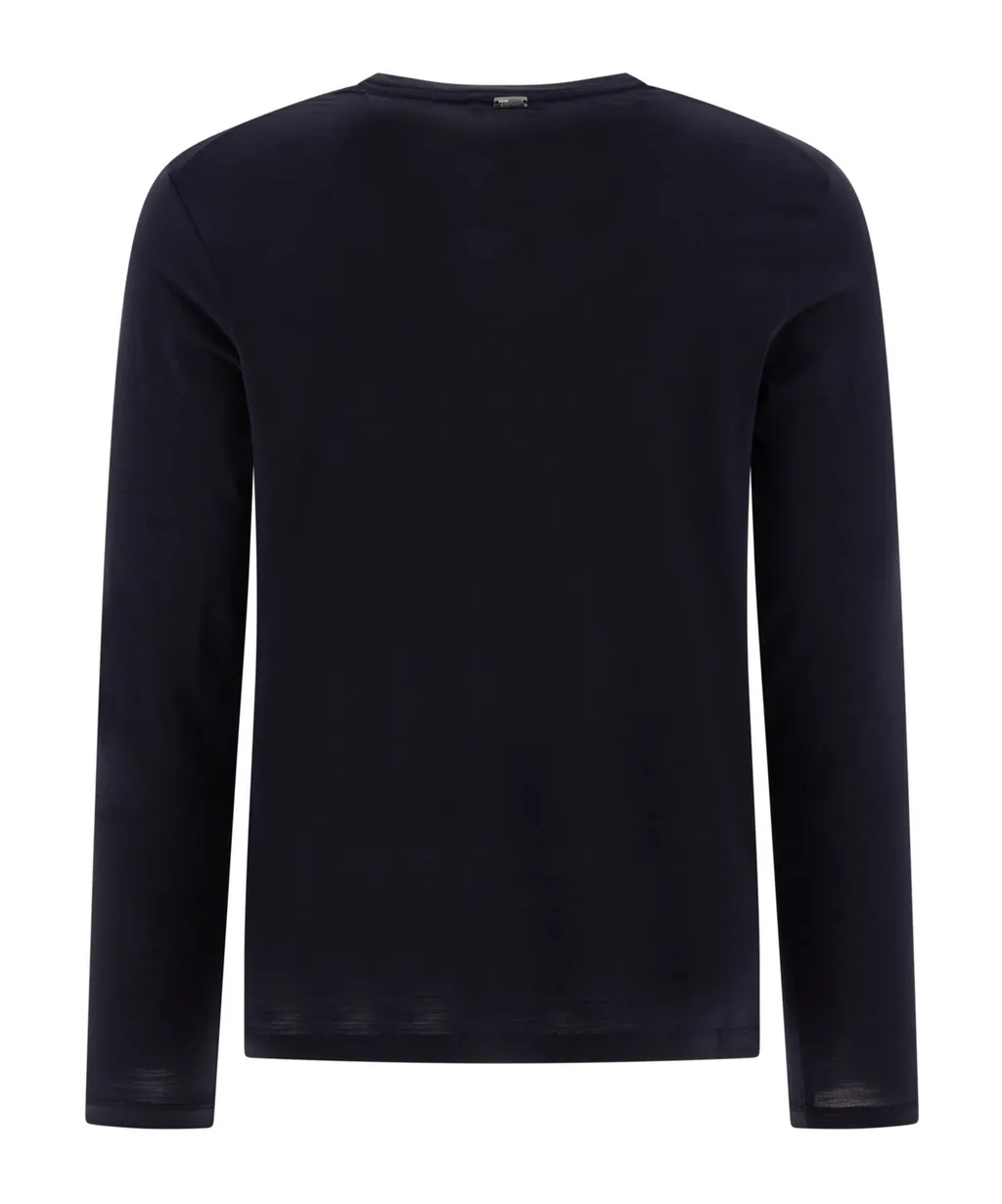 Long-Sleeved Crewneck Knitted T-Shirt