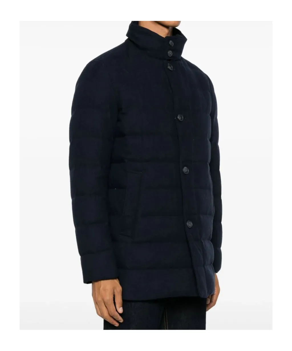 Buttoned High Neck Down Jacket