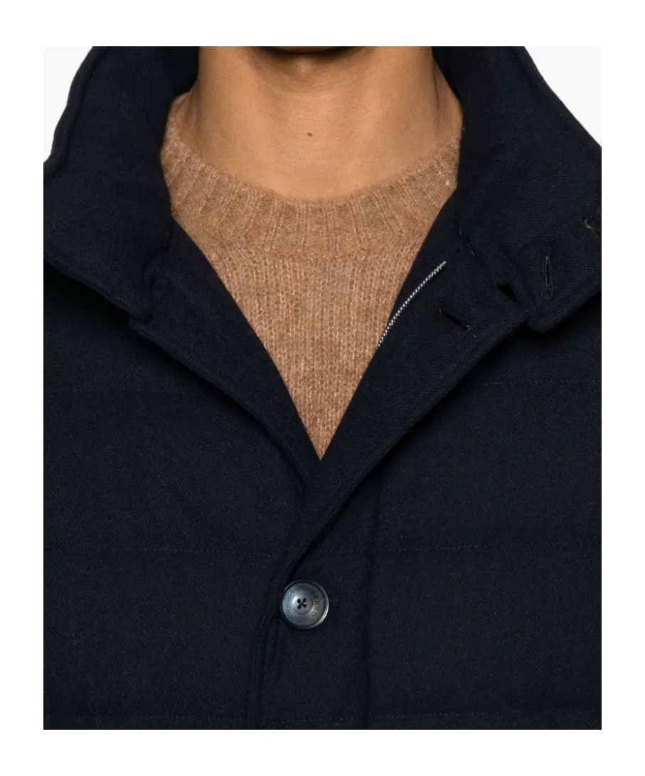 Buttoned High Neck Down Jacket
