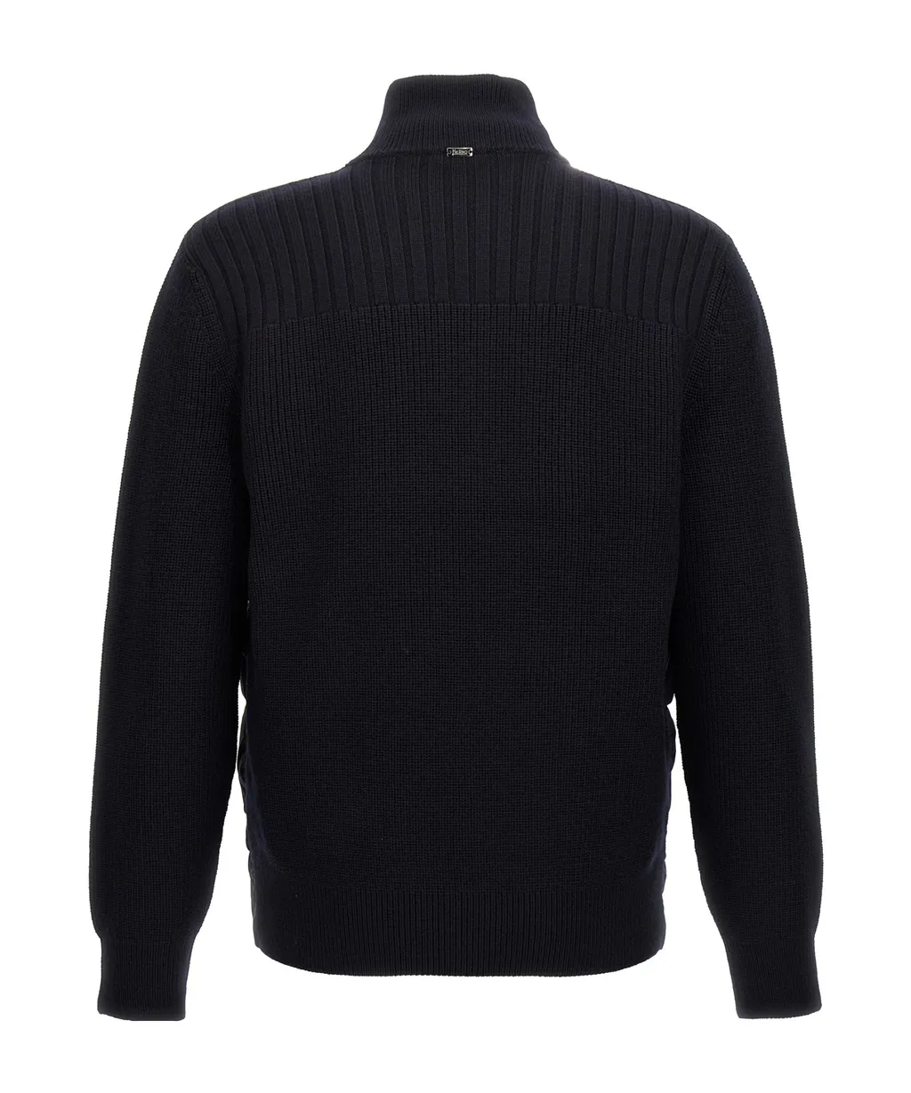 Zip-Up Knitted Puffer Jacket