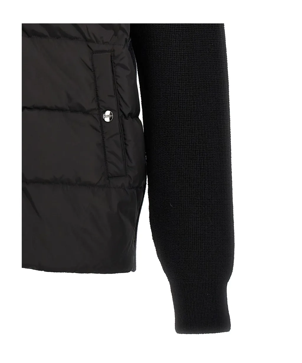 Zip-Up Knitted Puffer Jacket