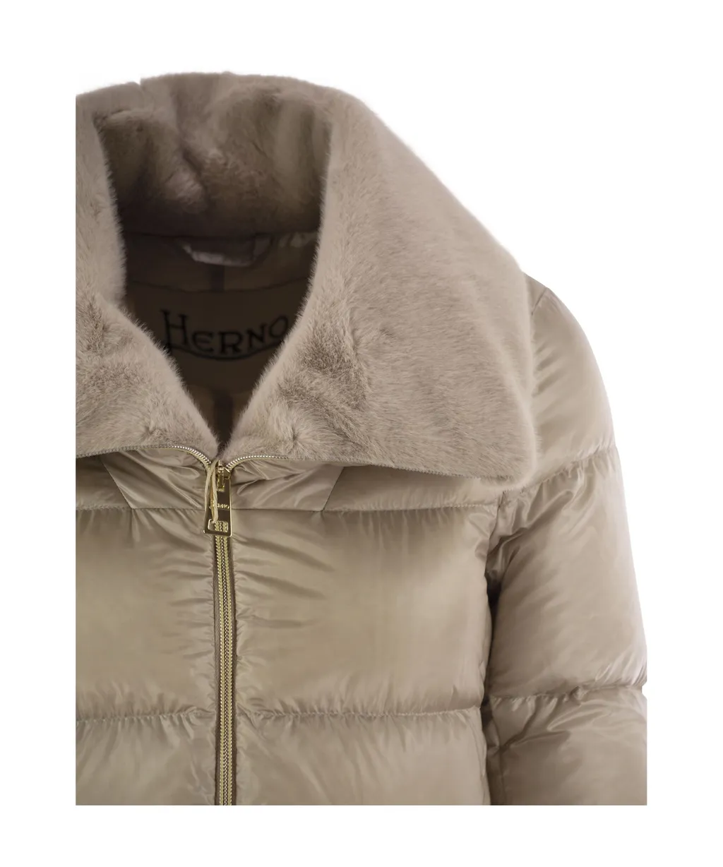 Faux-Fur Collar Padded Jacket