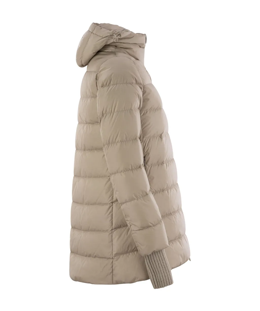 Zip-Up Hooded Down Jacket
