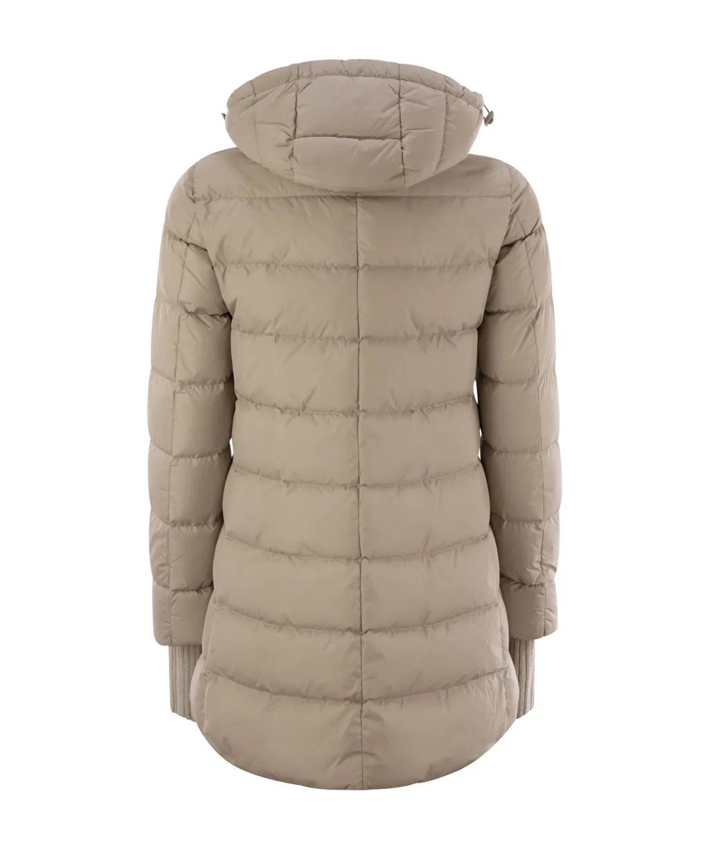 Zip-Up Hooded Down Jacket