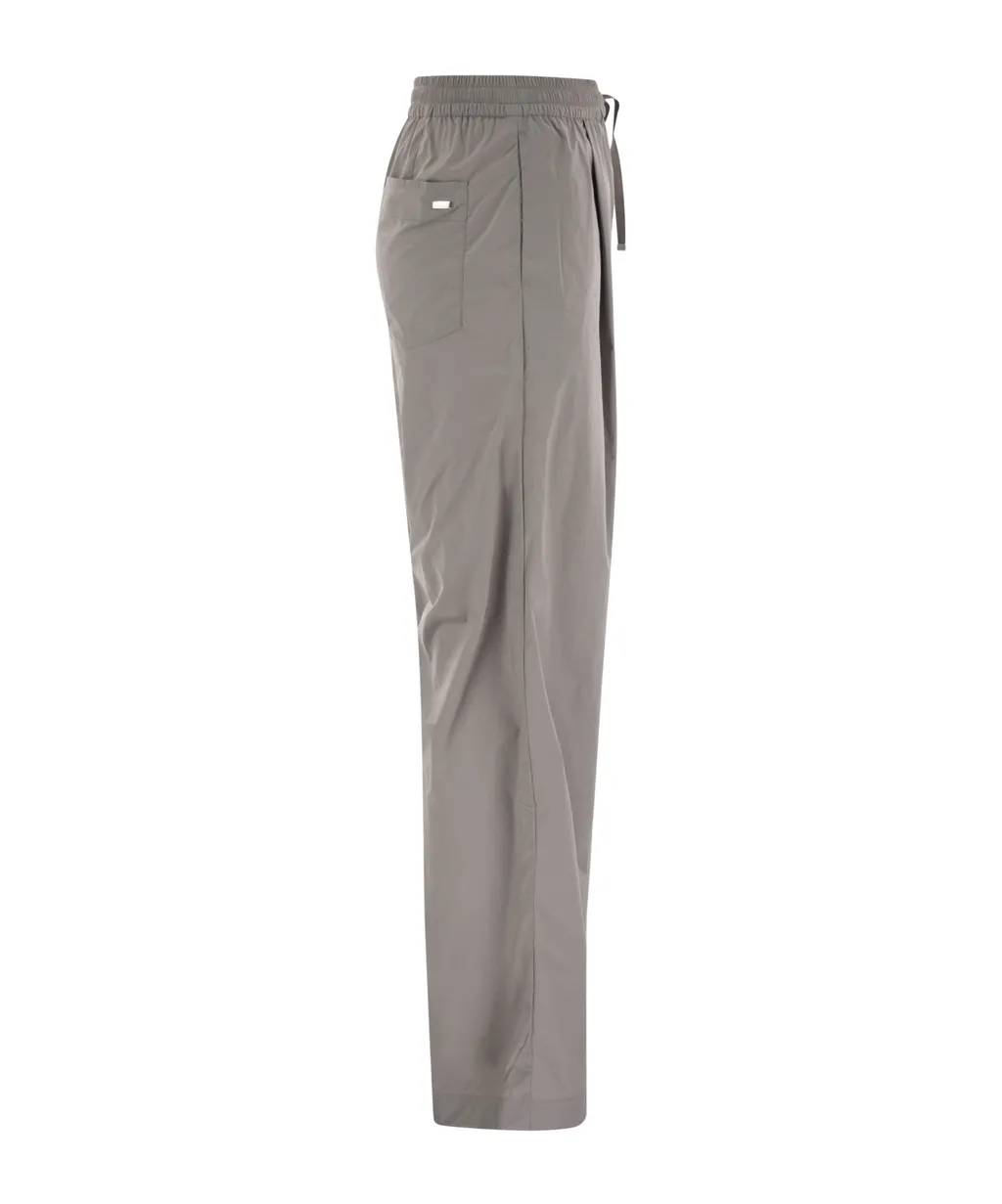 Drawstring Wide-Leg Trousers