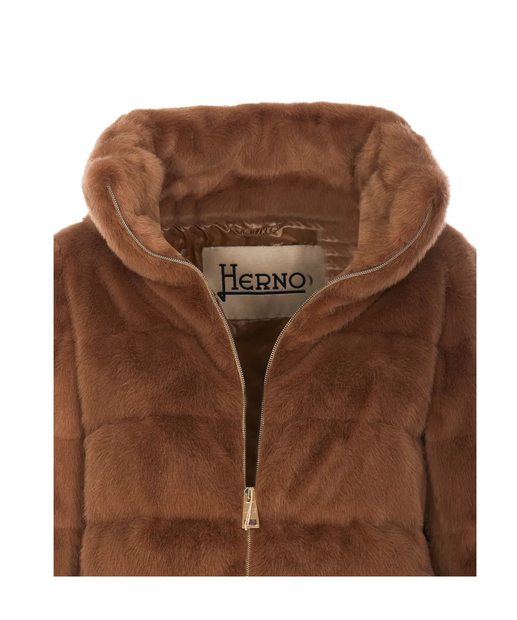 Faux Zip-Up Padded Jacket