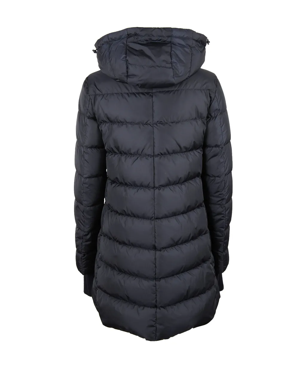 Attached-Hood Quilted Coat