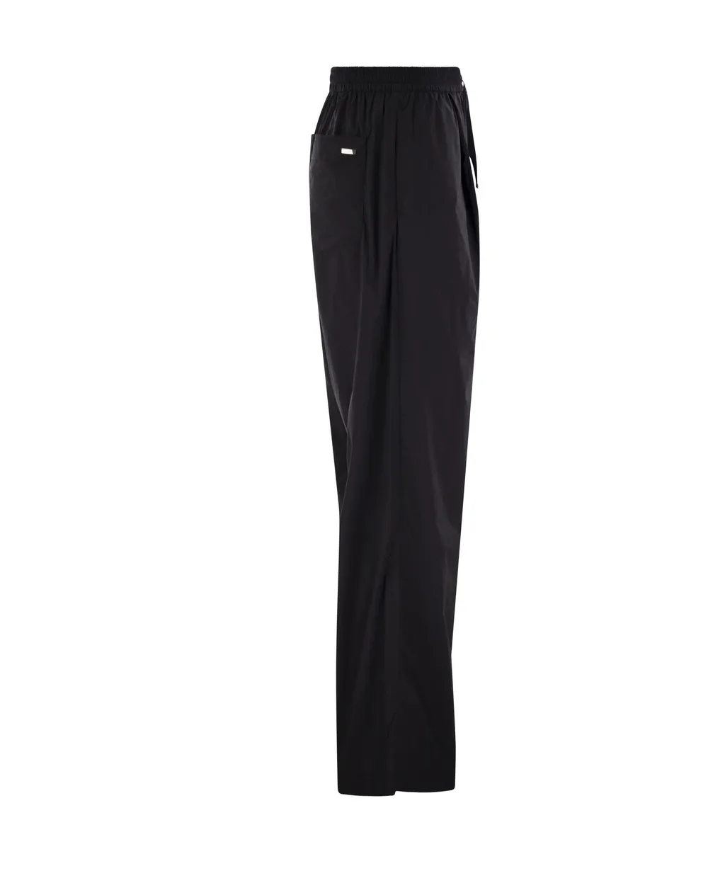 Drawstring Wide-Leg Trousers