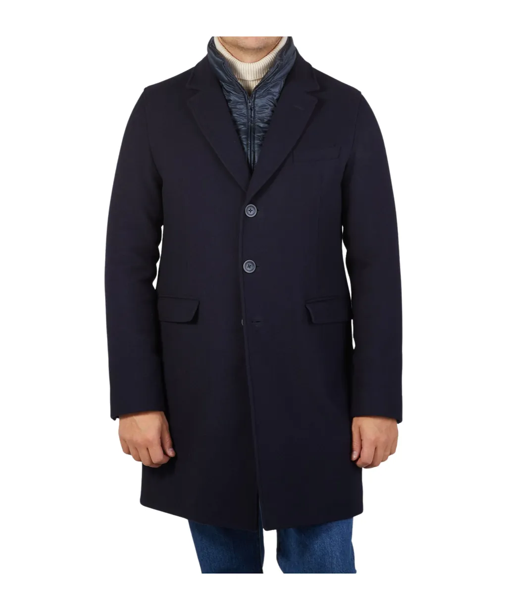 Buttoned High Neck Long-Sleeved Coat