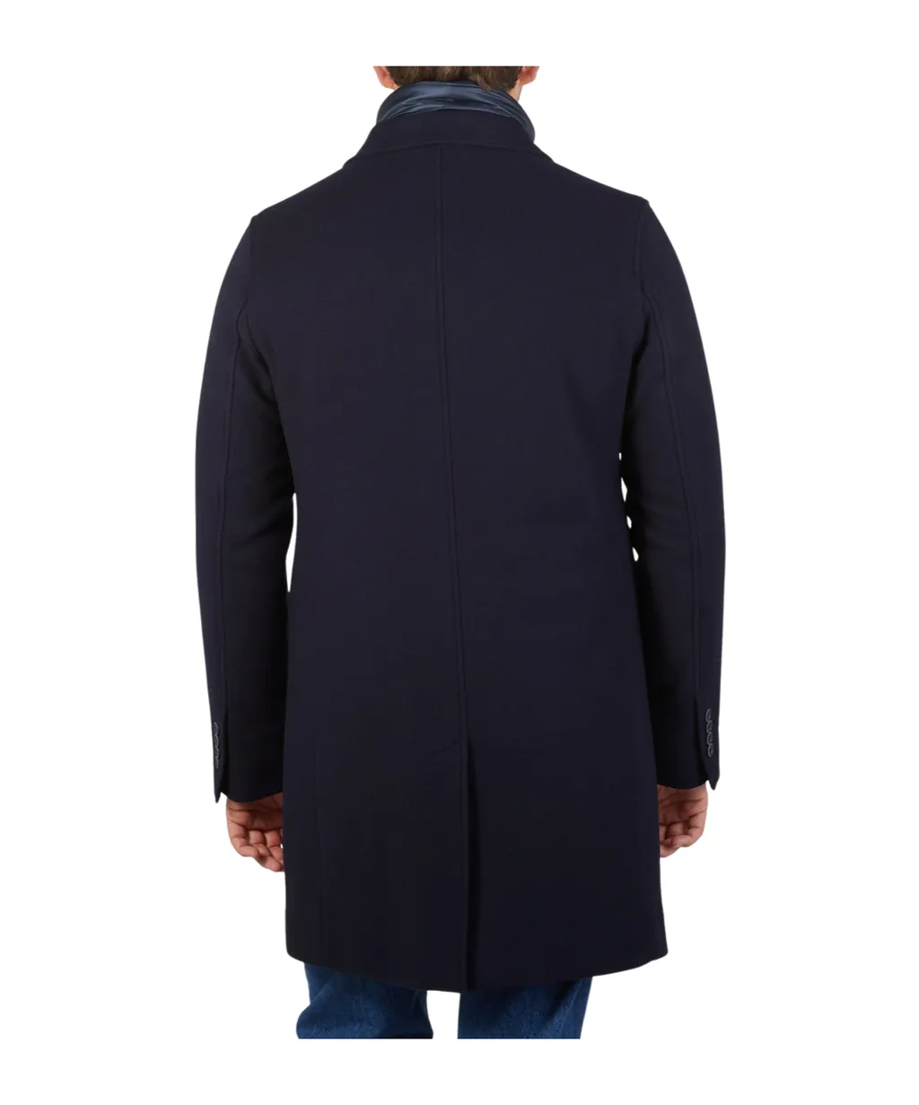 Buttoned High Neck Long-Sleeved Coat
