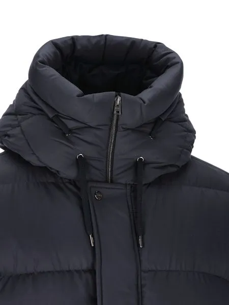 Zip-Up Hooded Drawstring Puffer Coat