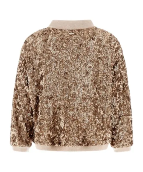 Sequined Zip-Up Bomber Jacket