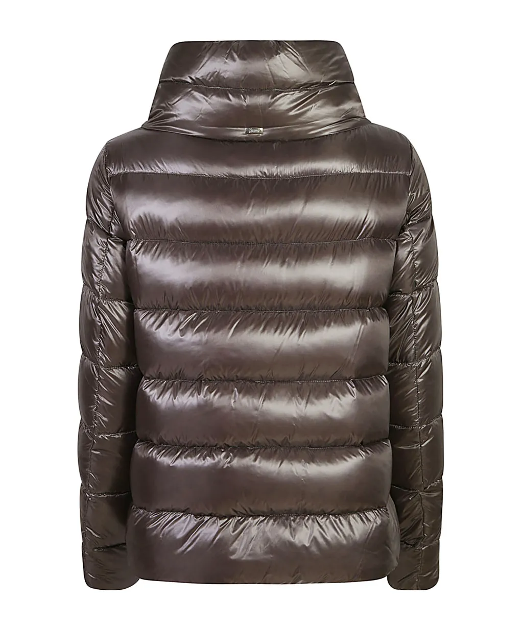 Funnel Neck Quilted Padded Jacket