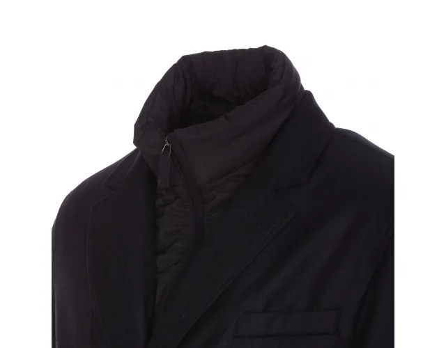Hybrid High-Neck Single-Breasted Coat