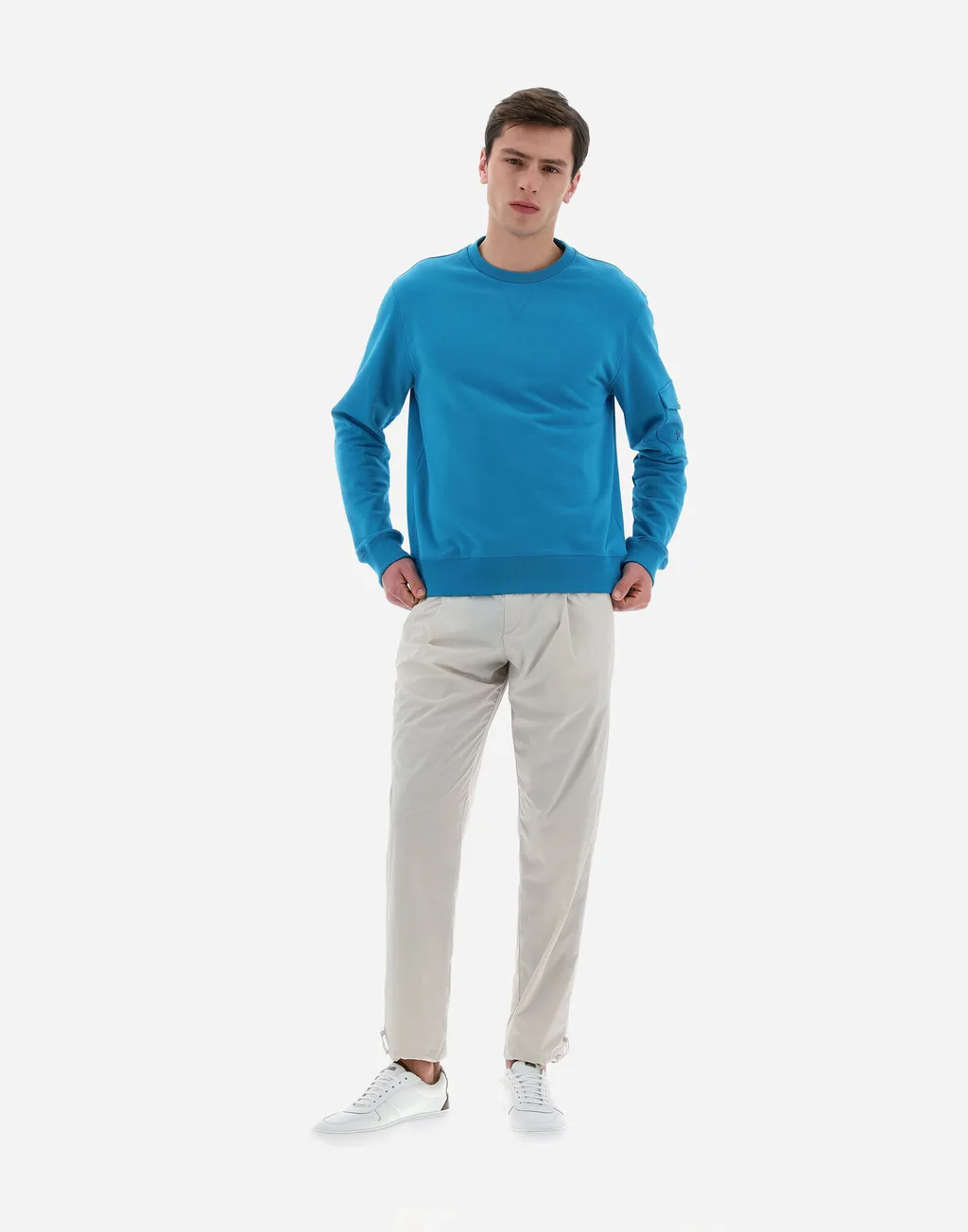 Flap-Pocket Detailed Crewneck Sweatshirt