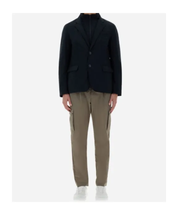 High-Neck Button-Up Jacket
