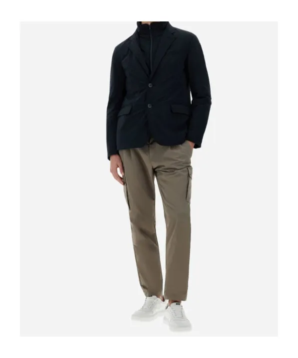 High-Neck Button-Up Jacket