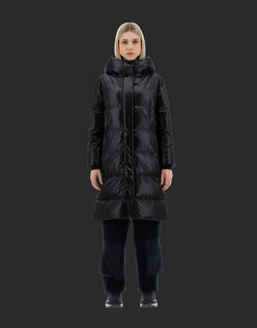 Hooded Quilted Down Coat