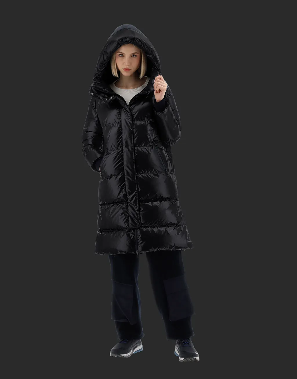 Hooded Quilted Down Coat