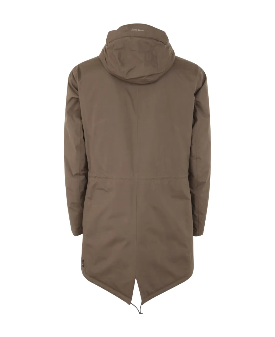 Hooded Concealed-Zip Fastening Jacket