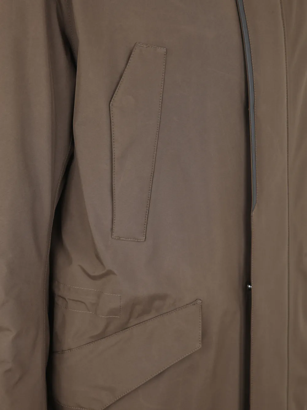 Hooded Concealed-Zip Fastening Jacket