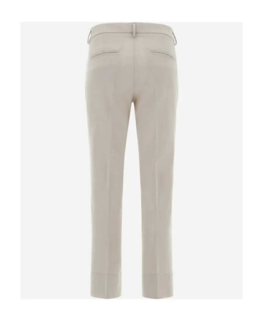 Button-Fastening Flared Trousers