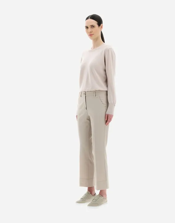 Button-Fastening Flared Trousers