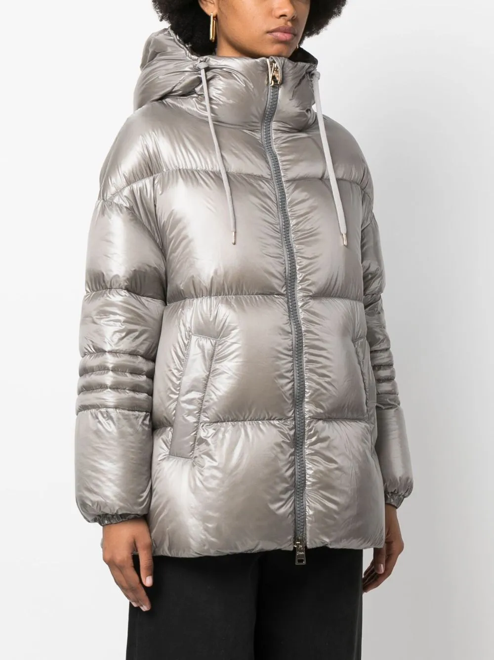 Padded Down-Feather Zip-Up Jacket
