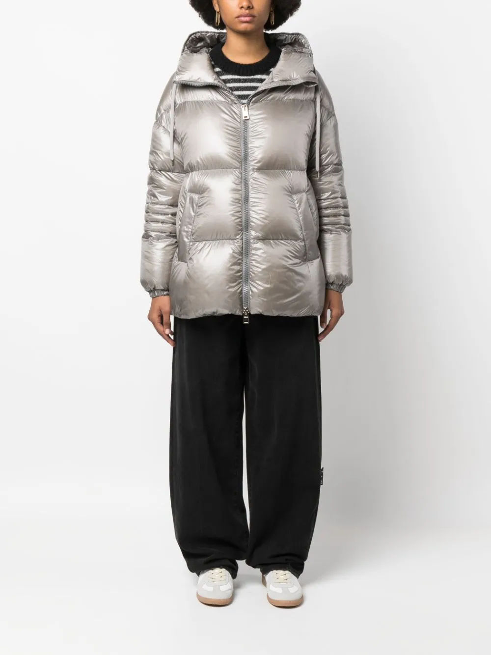 Padded Down-Feather Zip-Up Jacket