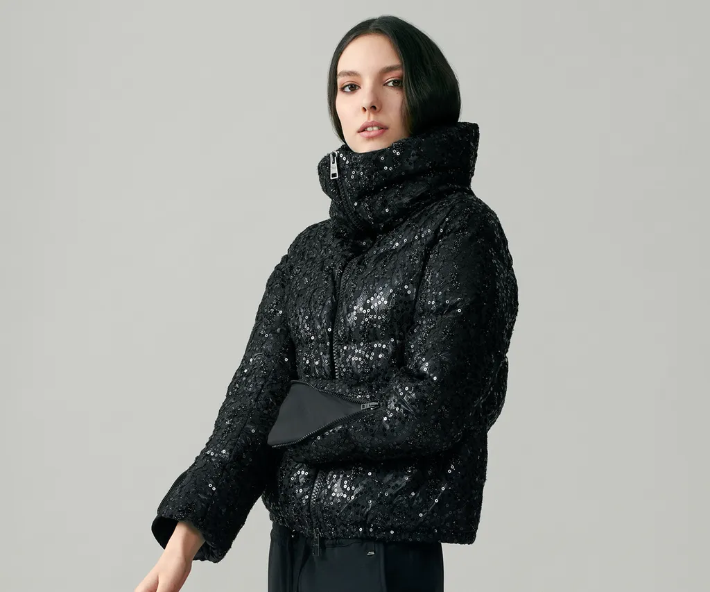 Embellished Zip-Up Coat
