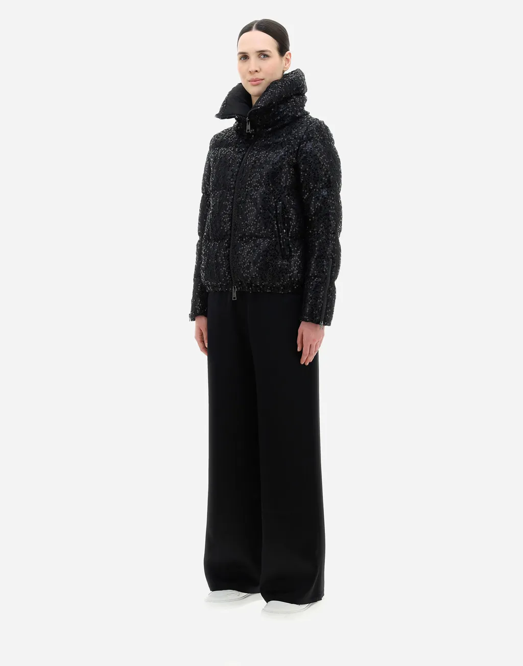 Embellished Zip-Up Coat
